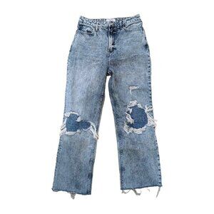 We The Free People Distressed My Own Lane Classic Straight Leg 30 Jeans‎ Light